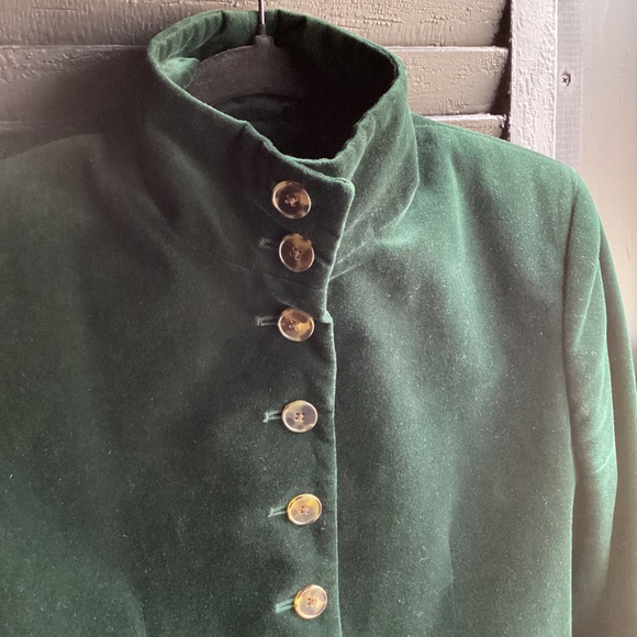 RALPH LAUREN GREEN VELVET MILITARY BLAZER JACKET SZ. 8 CLASSIC STYLE - Picture 2 of 7